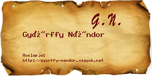 Győrffy Nándor névjegykártya